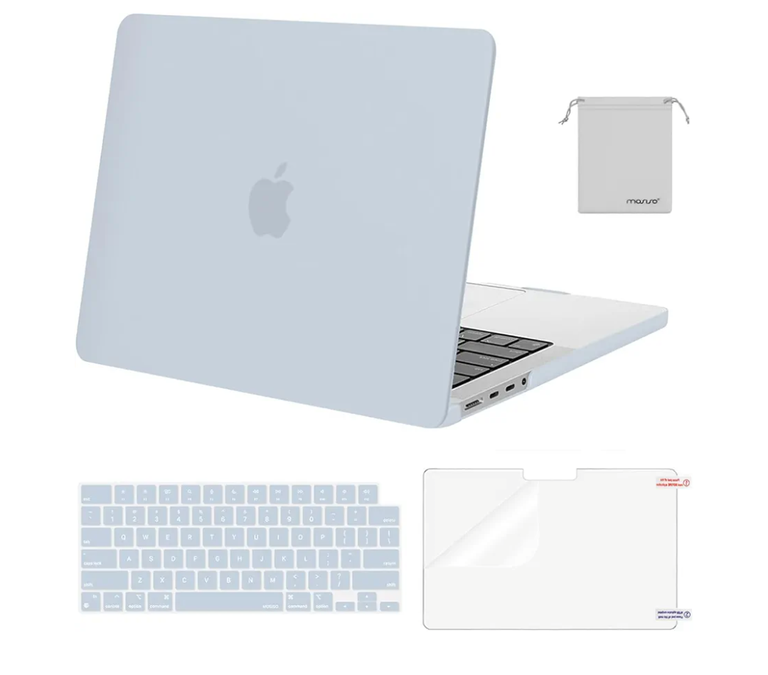 MOSISO Compatible with MacBook Pro 14 inch Case 2026 2025 2024 2023 2022 2021 M5 M4 M3 M2 M1 A3434 A3112 A3185 A3401 A2918 A2992 A2779 A2442,Hard Case&Keyboard Cover&Screen Film&Pouch, Baby Blue