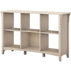 Bush Furniture Salinas 6 Cube Organizer in Antique White, Office Storage Solution, Home Organizer with Open Shelving, Compact Unit for Books and Supplies