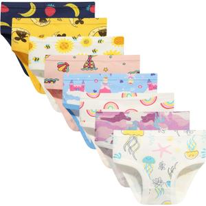 Girls' Cotton Brief Breathable Toddler Panties Kids Assorted Underwears 6-8 pieces (10 Years, Bssorted B21)