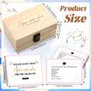 52 Pcs Pink Graduation Advice and Wishes Cards Wooden Box Set with Hope and Advice Cards for High School and College Graduation Party Theme Activity Supplies Holiday Blessing Gifts