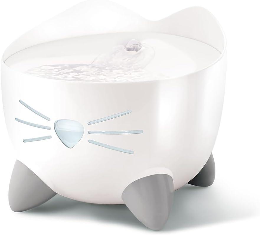 Catit PIXI Drinking Fountain  Cat Water Fountain with Triple Filter and Ergonomic Drinking Options, White (2)