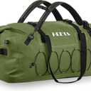 HEETA Waterproof Duffel Bag Motorcycle Dry Bag Backpack, 60L/80L Extra Large Rolltop Travel Duffle Bags with Straps & Handles for Kayaking Rafting Boating Canoeing Camping Gym Beach Cruise Ship (Green)