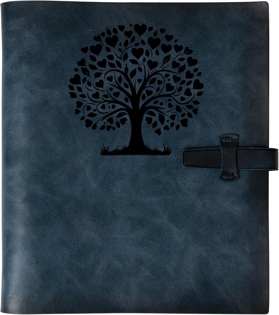 Photo Album 4x6 200 Photos,Genuine Leather Photo Albums with Writing Space with 30 Writing Paper, Travel Family Wedding Kids Graduation Ultrasound Baby Picture Album Scrapbook Photo AlbumLove Tree