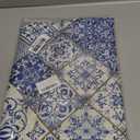 AnyDesign Blue and White Patchwork Tile Tablecloth 60 x 104 Inch Rectangle Modern Table Cover for Home Kitchen Dining Table Decoration Supplies
