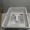 Enclosed Stainless Steel Cat Litter Box with Lid Extra Large Litter Box for Big Cats XL Metal Litter Pan Tray with High Wall Sides Enclosure, Non-Sticky, Anti-Leakage, Easy Cleaning (6" Deep Light Grey)