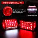 LIMICAR Trailer Lights LED Kit, 6" Boat Trailer Lights LED Submersible Kit, Boat & Utility Trailer Kit w/25ft Wiring