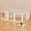 10 Pcs DIY Plastic Acrylic Dog Playpen with Clear Dog Gate, Clear Acrylic Dog Playpen for Indoor Easy to Assemble and Disassemble，23.6" Height