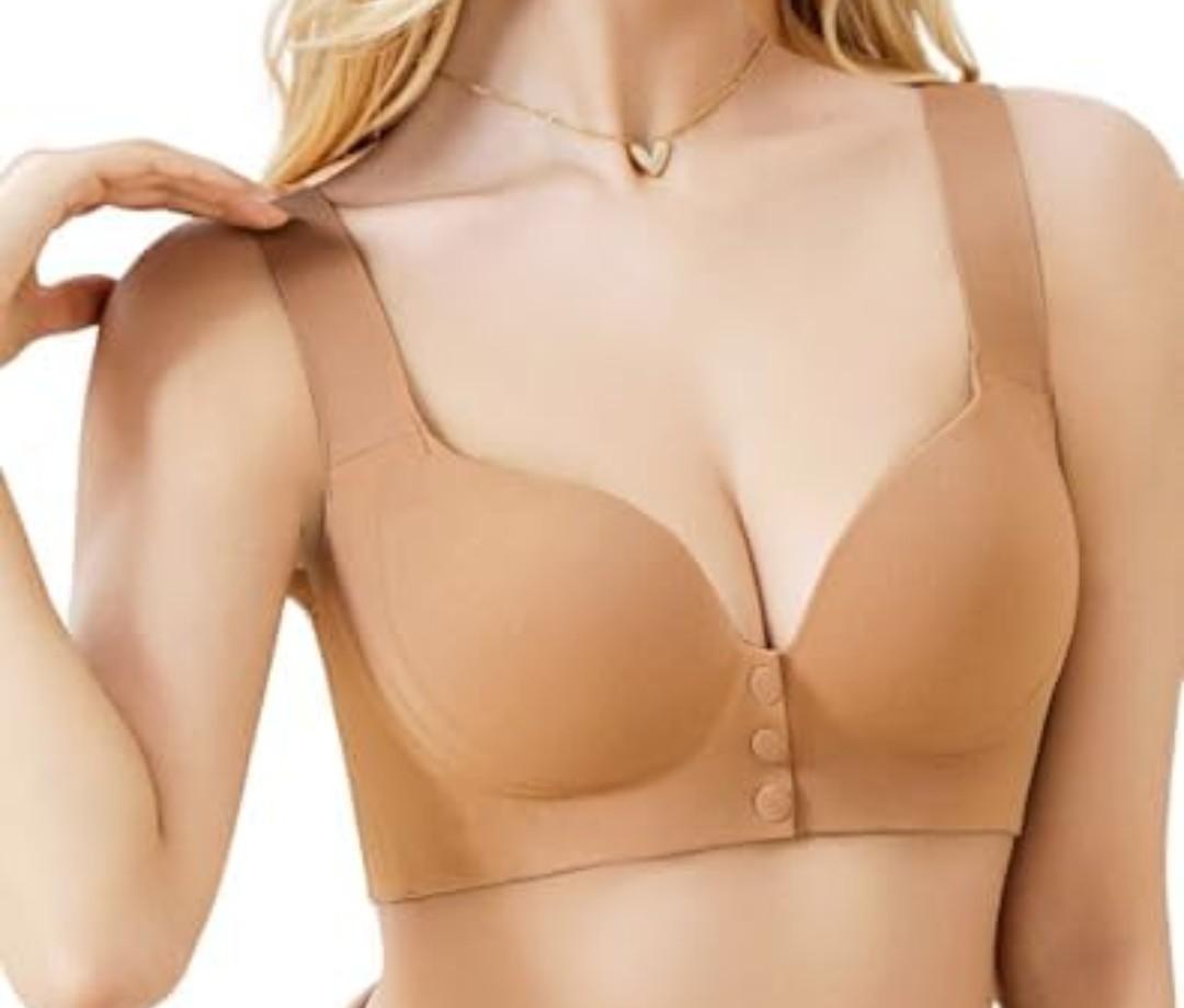 UPTRIS Comfortable Seamless Front Closure Bra for Women, Wireless Full Coverage Push Up Womens Bras No Underwire Bralettes 4XL
