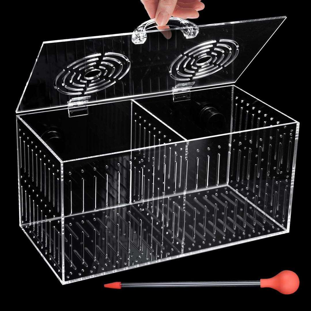 Magnet Acclimation Box for Saltwater Fish Quarantine Aquarium Isolation Box for Aquarium Fish Anemone Reef Coral (11.8Inch*5.9 Inch*5.9 Inch)