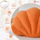 Lfsaaj Orange Seashell Throw Pillows, Shell Shaped Throw Pillows, 13 Inch Soft Home Decorative Pillow Plush Cushion for Bed Couch Living Sofa Room Decor Accent Throw Pillow