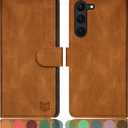 SUANPOT for Samsung Galaxy S23 +/ Plus Wallet case with RFID Blocking Credit Card Holder,Flip Book PU Leather Protective Cover Women Men for Samsung S23Plus Phone case Light Coffee