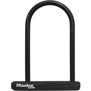 Master Lock Black Bike Lock with Key, Standard Size U-Lock for Bicycles and Other Outdoor Equipment, Anti-Theft Lock for Bikes, 8320D (7-1/4 inch U-lock)