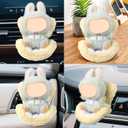 6 x Car Seat for Dolls, Cute Car Seat with Clip Box and Safety Belt Soft Furry Cushions Ideal Decorative Accessories for Air Vent Clip and Desktop Stand(Apricot)