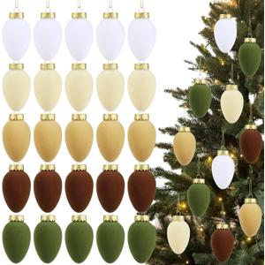 15 Pcs Christmas Velvet Balls Bulk C9 Flocked Christmas Tree Ball Ornaments Plastic Shatterproof Xmas Decorative Hanging Home Ornaments for Xmas Tree Party Holiday Decor (3.15'',Morandi)