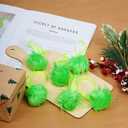 12Pcs Green Furry Christmas Ball Ornaments Green Christmas Tree Hanging Decorations Faux Fur Pom Pom Ball for Xmas Tree Wreath Decor Home Party Supplies