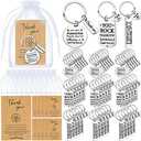 Yinkin 144 Set Employee Appreciation Gifts Bulk Thank You Keychains with Kraft Cards for End of Year Teacher CNA Team Coworker Staff (Fresh)