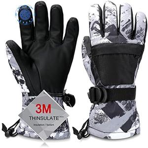 Odtmger Ski Gloves, Waterproof and Breathable Snow Gloves for Cold Weather, Men & Women Boys and Girls