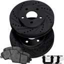 PowerSport Front Brakes and Rotors Kit |Front Brake Pads| Brake Rotors and Pads| Ceramic Brake Pads and Rotors |fits 2015-2021 Mercedes-Benz C300, C350e, C400, E300, E350, GLC300