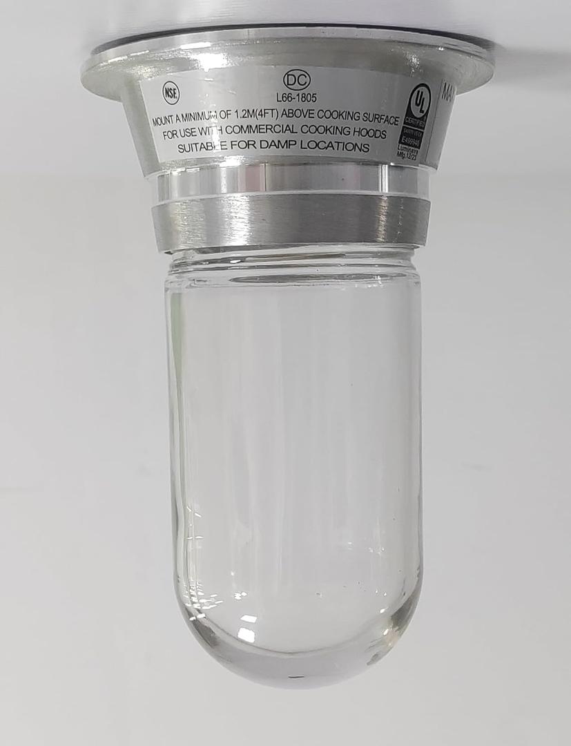 Restaurant Canopy Hood Light Fixture with Thermal and Shock Resistant Globe