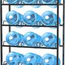 12-Tray Water Jug Rack, Storage 5 Gallon Water Cooler Bottle Holder Stand, 4-Tier Heavy Duty Carbon Steel 5 Gal Water Bottle Organizer for Home, Office, Kitchen, Warehouse, Black