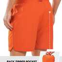 NORTHYARD Mens Swim Trunks 5" Beach Swim Shorts Quick Dry Bathing Suit with Mesh Liner Packable, Orange, 2XL (Orange, XXL)