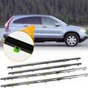 PSLER 4PCS Window Weatherstrip Seal Fit for CR-V CRV 2007 2008 2009 2010 2011 Car Window Belt Molding Trim Chrome Door Seal,4PCS