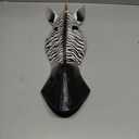 The World of Feathers African Safari Jungle Animal Mask, Wall Hanging Decor, Unique Wall Art Sculpture (Black Zebra, 20 x 6.5 x 3.5 inches)