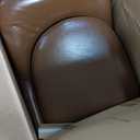 29.2'' Mid - Century Modern Faux Leather Accent Chair: Cushioned Comfort, Solid Wood Frame, Brass-Tipped Legs-Ideal for Living, Bedroom, Office Lounge (Dark Brown)