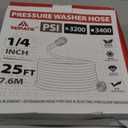 YAMATIC Pressure Washer Hose 25FT x 1/4", 3200 PSI Kink Resistant OEM-Quality Upgrade Power Washer Replacement with M22-14mm Brass Fittings for Ryobi, Troy Bilt, Greenworks, Craftsman