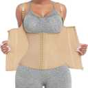 FeelinGirl Waist Trainer for Women Corset Vest Body Shaper Cincher Trimmer Tank Top Sport Girdle with Steel Bones Small