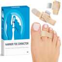 BENAYO Broken Toe Wraps - Adjustable Toe Splint with Removable Aluminum Support for Crooked Toes,Overlapping Toes-Men & Women. 2Pcs Hammer Toe Straightener.