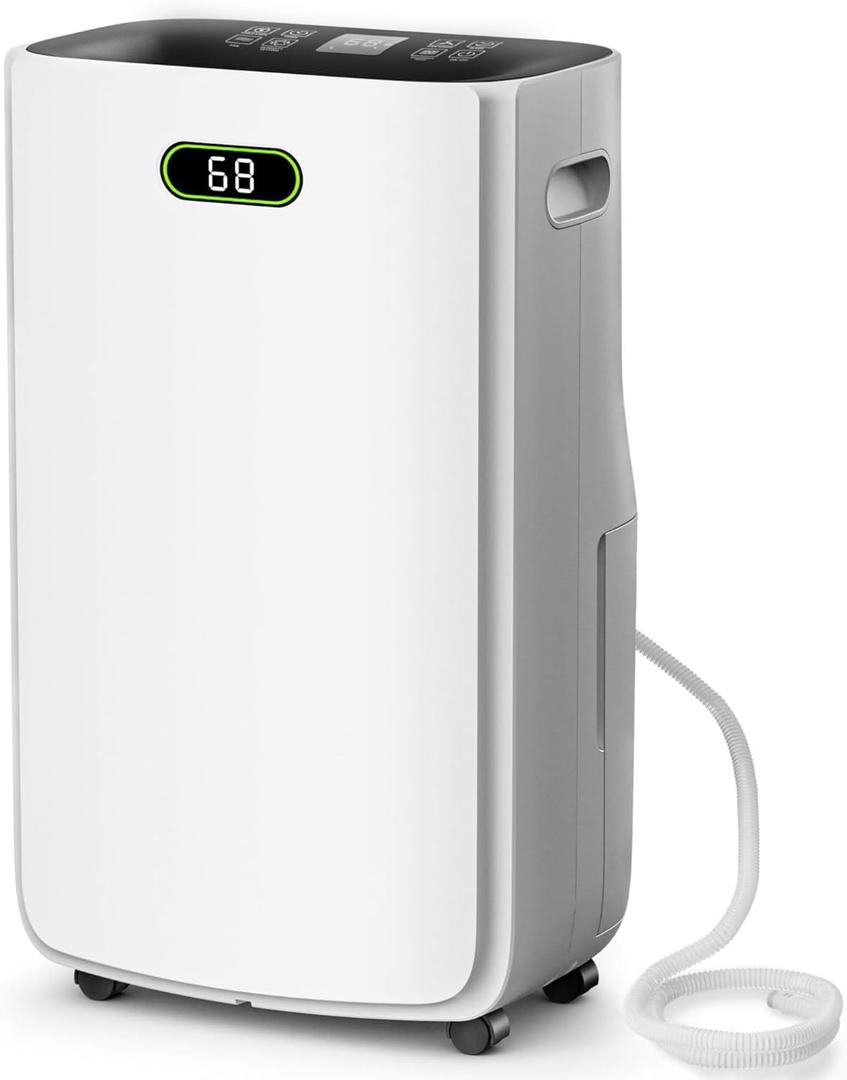 5000 Sq.Ft Dehumidifier for Basement with Drain Hose, 80 Pint Dehumidifiers for Home with Large 6.5L Water Tank,24H Timer,Child Lock,Defrost,Silent,4 Modes Operation Auto Shut-off