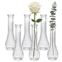 Glass Bud Vases for Centerpieces, 6 Pack Clear Small Flower Vases for Wedding Decorations and Indoor Home Decor, Hurricane Candle Holder for Table Shelf, Party