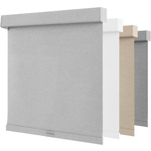 NUTRO CHILL Blackout Window Blinds Cordless, Spring System Window Shades with UV Protection Thermal Insulated Linen Fabric, Roller Blinds for Home Office(34''x72'', Light Grey)