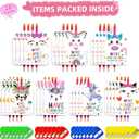 28 Pack Valentines Day Cards Gifts for Kids School, Greeting Cards with Rainbow Pencils & Pencil Sharpener, Cute Animal Classroom Exchange Cards, Valentine Party Favors for School Valentines Day (White)