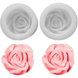 2-Pack Rose Silicone Mold: Versatile for Candle, Cake, Soap & Aromatherapy Creations