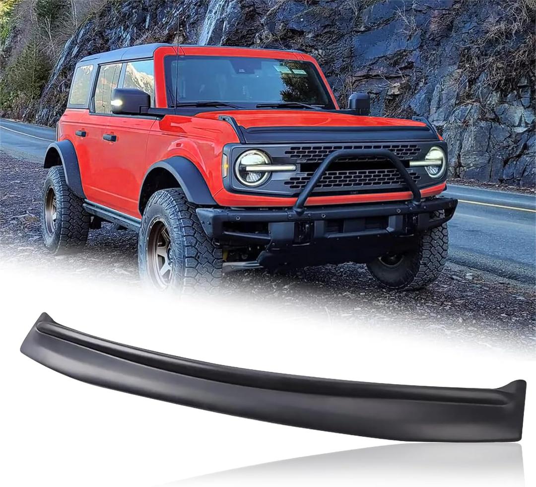 Hood Deflector Hood Protector Compatible with Ford Bronco 2/4 2024 2023 2022 2021 Matte Black Hood Protector Bug Deflector Stone Guard(Not for Bronco Sports) (Matte Black)