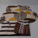 Boho Mid Century Shower Curtain Set with Toilet Lid Cover and Non-Slip Rugs, Abstract Geometric 4 Pcs Modern Minimalist Brown Yellow Vintage Shower Curtain for Bathroom Set with 12 Hooks