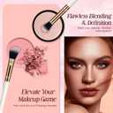 Makeup Brush Set, Premium Synthetic 10 PCS Makeup Brushes, Travel Makeup Brush Set with Soft Hairs, Makeup Brushes Set Professional for Blush, Eyeliner, Eyeshadow, Concealer, and Foundation (White)