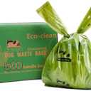 ECO-CLEAN Poop Bags, 500 Count Dog Waste Bags with Handle, Unscented, Leak-Proof, Earth-Friendly (Not on Rolls)