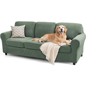 SUBRTEX 7 Pieces Stretch Sofa Slipcover Sets Couch Cover Sets Backrest Cushion Covers Furniture Protector Collection Set for Oversize Sofa Loveseat Chair Slip Covers(Large, Olive Drab)
