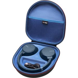 LTGEM Case Compatible with Sony WH-CH720N / WH-CH520 / WHCH710N / WH-CH510 Noise Canceling Headphones Over The Ear Headset, Black+Blue
