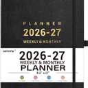 2026-2027 Planner - Academic Planner 2026-2027, July 2026 - June 2027, Weekly and Monthly Planners, 8.5" x 11", Pen Holder, Pocket, Faux Leather Cover -Black
