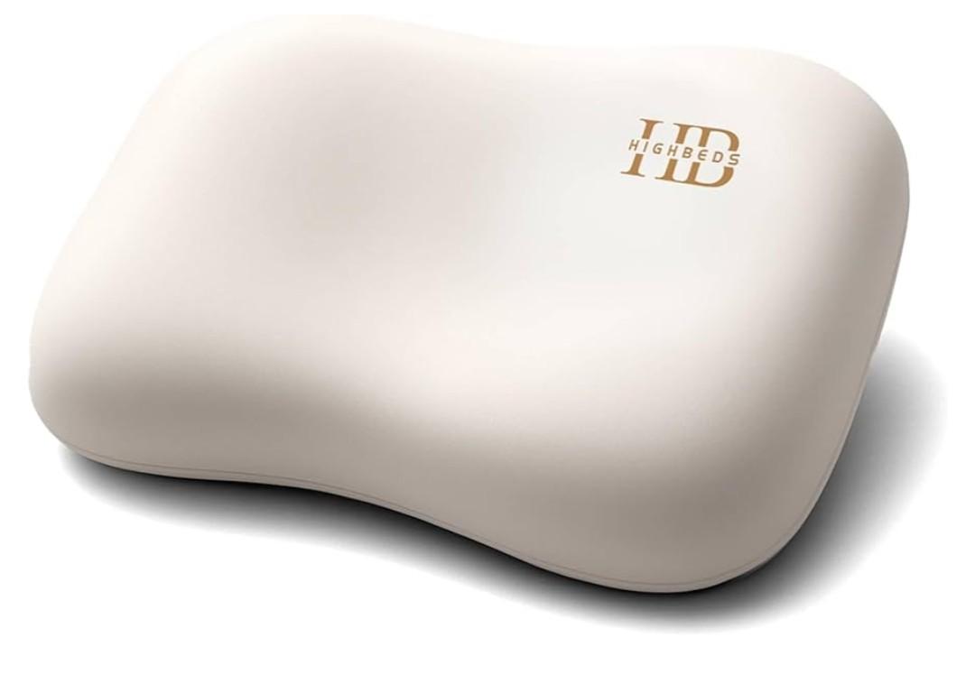 HighBeds Cervical Neck Pillow - Side Sleeper Pillow for Neck Pain Relief, Soft Ergonomic Memory Foam Pillows Ice Silk Zipperless Pillowcase, Eco-Friendly and Durable Material (White), 24 x 15