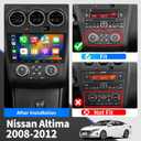 4Core+64G Car Stereo for Nissan Altima 2008 2009 2010 2011 2012 Radio Upgrade 9 inch IPS Touch Screen with Wireless Carplay Android Auto AHD Backup Camera GPS Navigation SWC (Manual A/C)