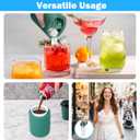 3 in 1 Ice Cube Bottle with Straw, Cylinder Silicone Water Bottle Ice Cube Maker for Freezer with Lid - Easy Release Ice Cube Tray Molds, Leakproof No Spill Design - Reusable (Green)