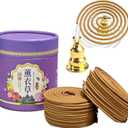 Lavender Coils Incense (48 PCS) Spiral Incense Coil Incense Holder Burner, Natural Chinese Incenses Coils Spiral Design for Long-Lasting Fragrance (Lavender 2 Pack)