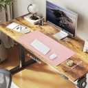 Desk Pad Mat - Leather Desk Pad Protector for Office and Home - Desk Organization and Accessories - Ideal for Large Mouse Pad and Desk Mats on Top of Desks(Pink,35.4" x 17")