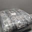 Area Rug 9x12 Washable Gray Vintage Traditional Mat Distressed Indoor Foldable Thin Retro Accent Floral Non Slip Carpet for Living Room Dining Room Office (Grey)