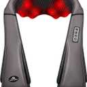 MagicMakers Neck Massager with Heat Gifts for Women, Men, Dad, Mom, Family, Friend, Mothers Day, Fathers Day, Christmas, Shiatsu Kneading Back Massager for Shoulder, Pain Relief, Muscle Soreness (Gray)